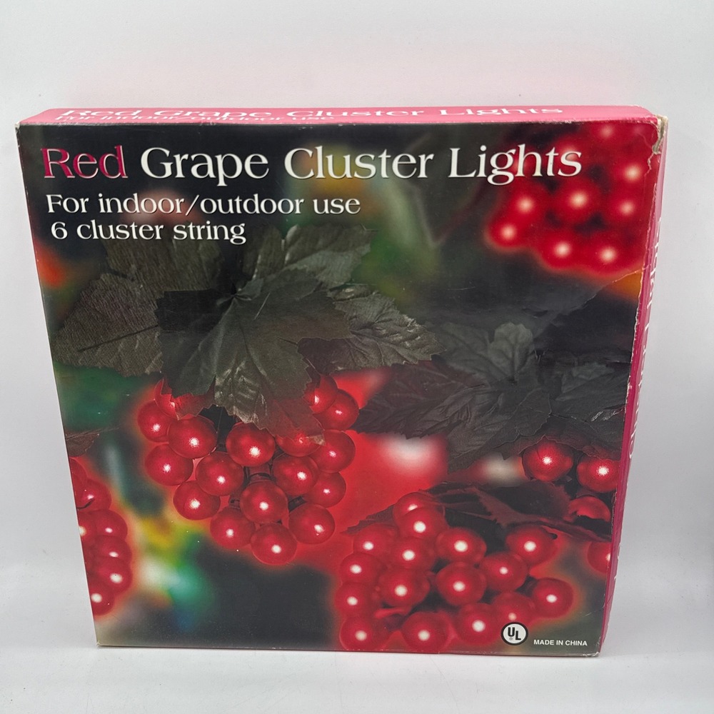 Costco Red Grape Cluster Lights Indoor Outdoor 7.5ft Red Vineyard String Lights